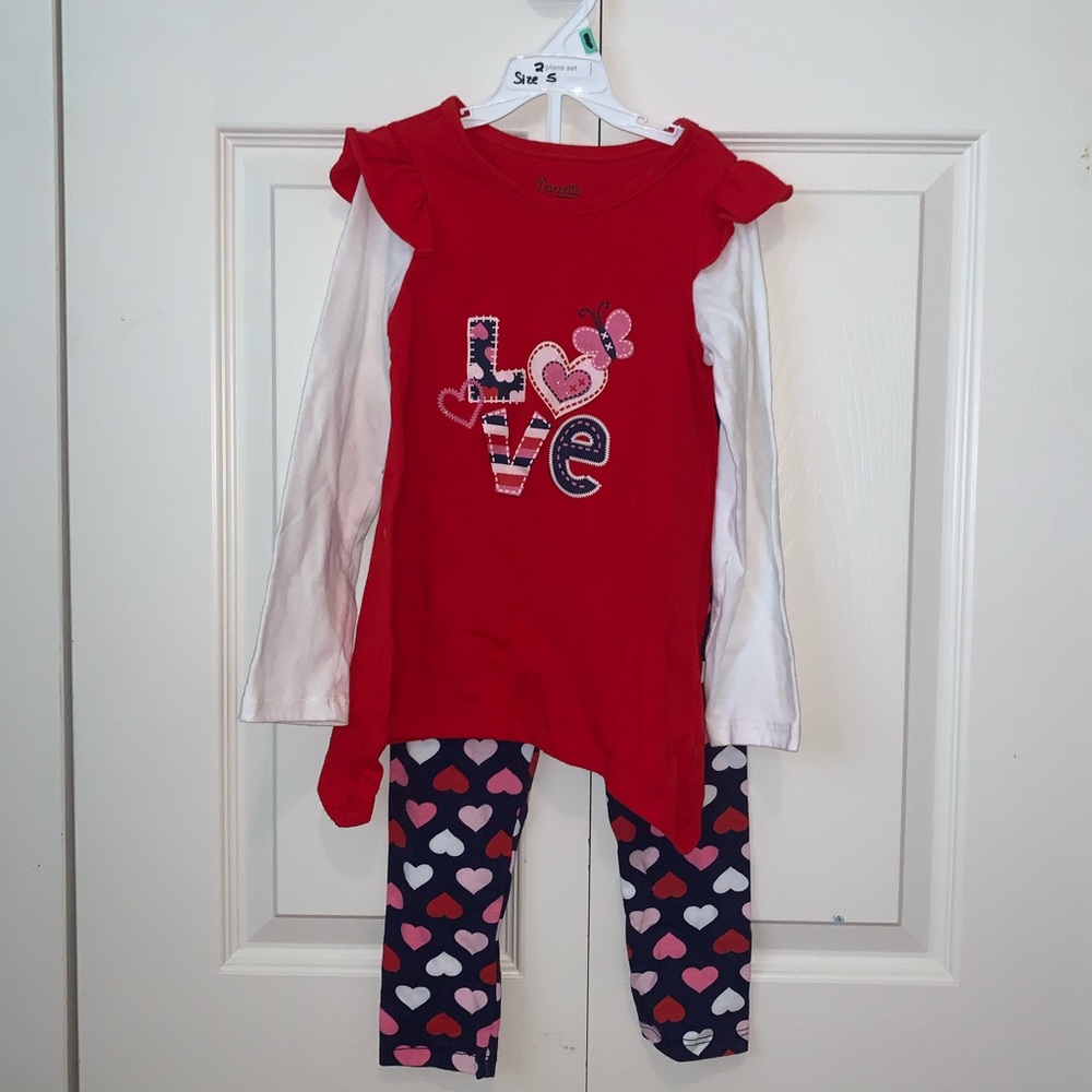 ❣️Long sleeve shirt with heart leggings